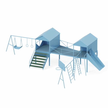 Детский комплекс с пластмассовой горкой. Тип 3