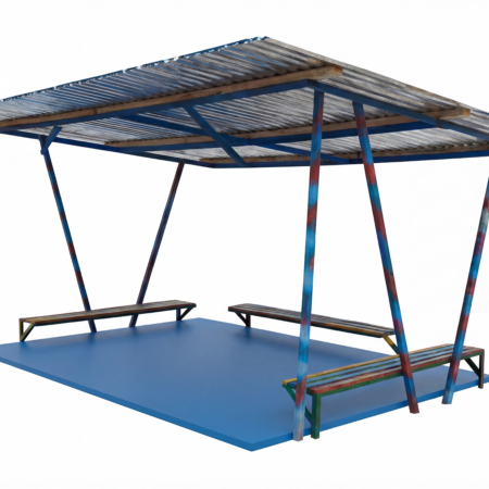 Беседка с деревянным настилом