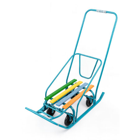 Санки трубчатые «Снежок» с подножкой с колесами