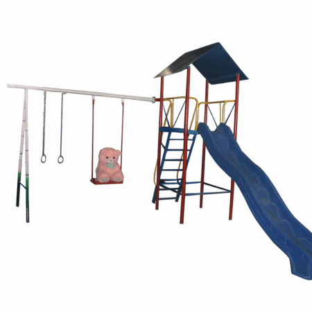 Детский комплекс с пластмассовой горкой