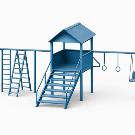 Детский комплекс с пластмассовой горкой. Тип 2