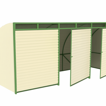 Ограждения для площадки мусоросборников На 3 шт, крытое Н=2200