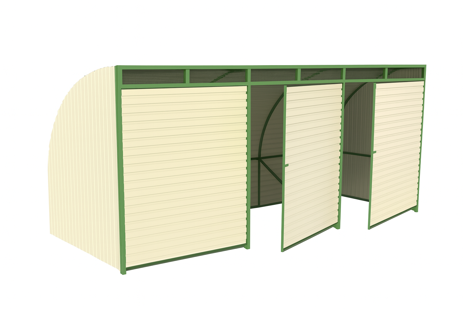 Ограждения для площадки мусоросборников На 3 шт, крытое Н=2200