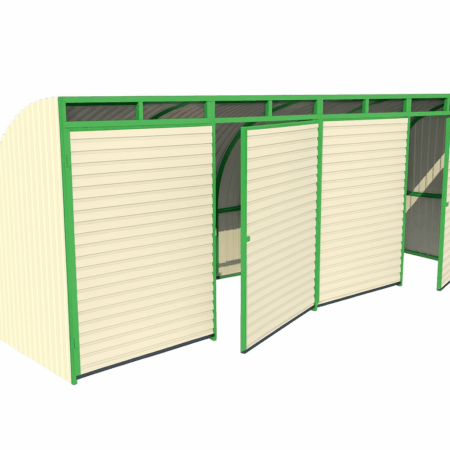 Ограждения для площадки мусоросборников, На 4 шт, крытое Н=2200