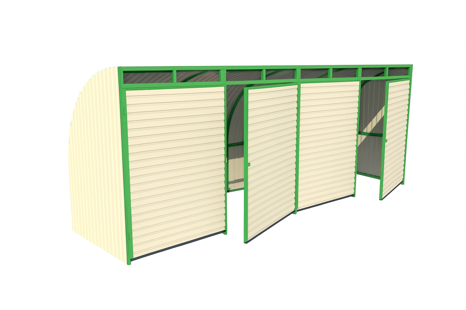 Ограждения для площадки мусоросборников, На 4 шт, крытое Н=2200